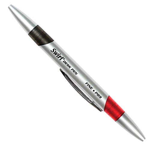2 Pack J.R. Moon Swirl Ink Pens - Fine 0.5mm Tip Writing Pens with Comfort Grip (12 Count, Red/Black) - Perfect for Office, School, Note Taking & Gift Giving
