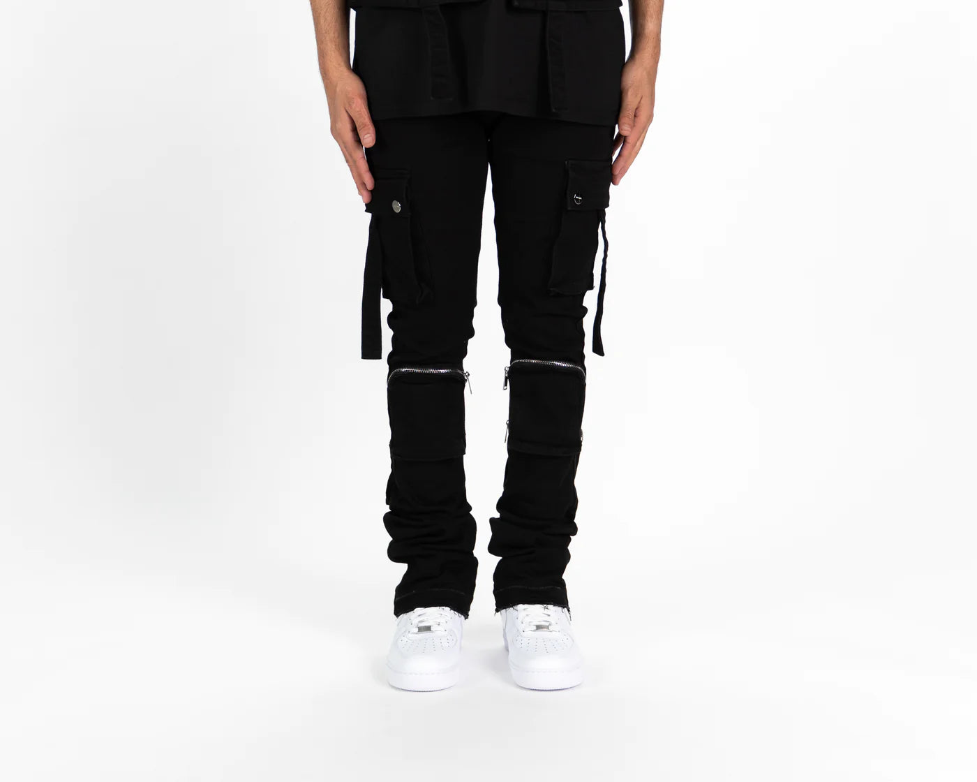 PHEELINGS Never Look Back Cargo Flare Stack Denim Jeans - Stylish High Waisted Vintage Pants for Women, Perfect for Casual Outfits & Streetwear Fashion