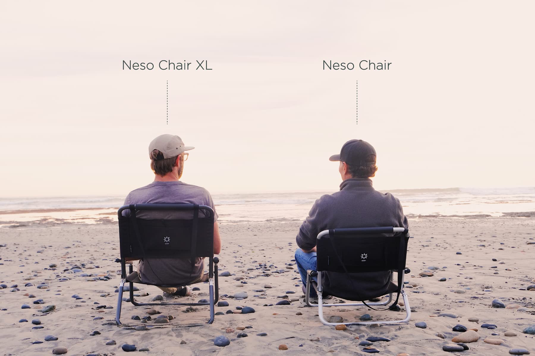 2 Pack Neso XL Beach Chairs - Extra Large Water Resistant Portable Folding Chairs with Shoulder Strap & Slip Pocket - Compact Fold Design (Navy Blue) for Beach, Camping, Picnics & Outdoor Activities
