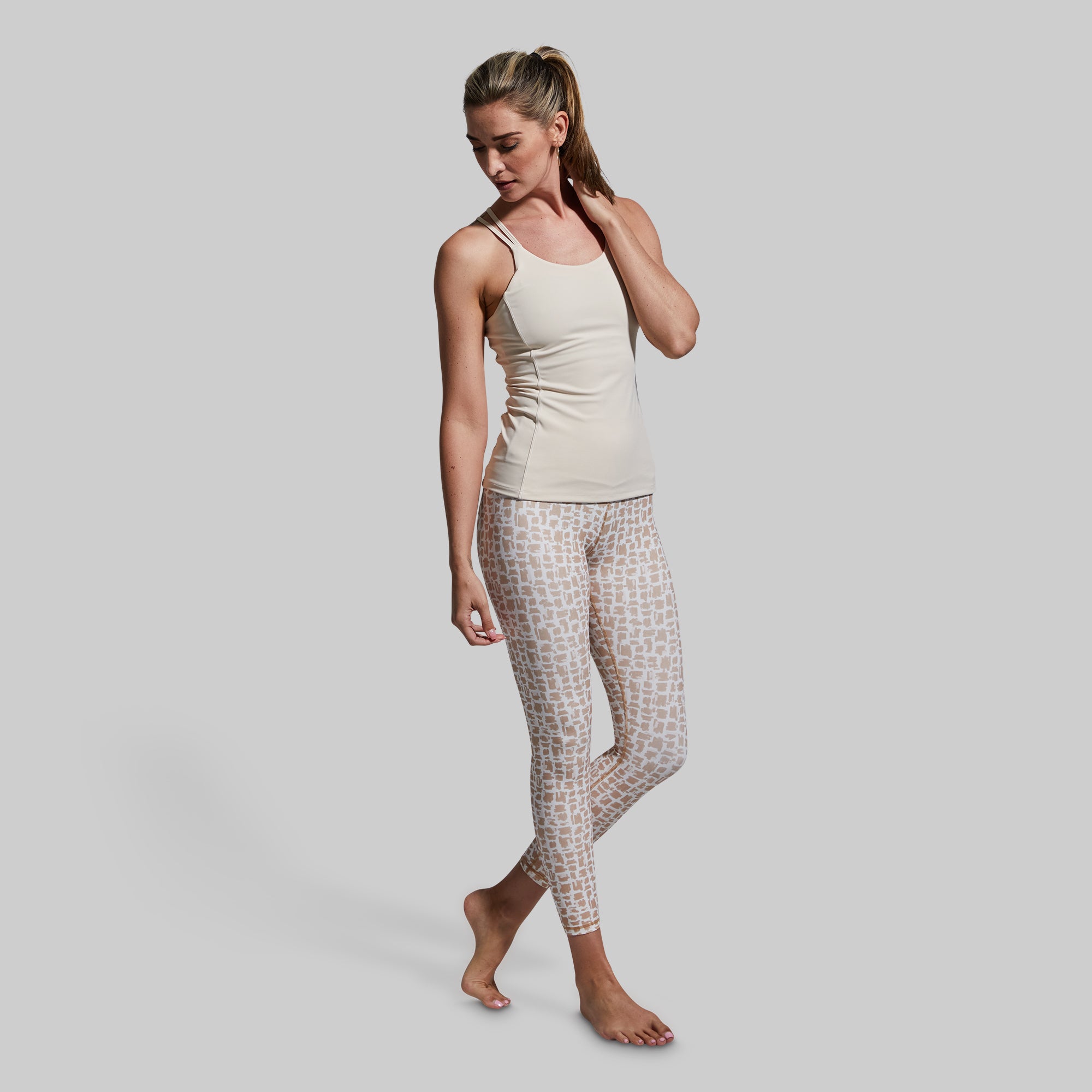 Synergy High-Waisted Yoga Leggings for Women - Cobblestone Gray - Moisture-Wicking & Stretchy Workout Pants for Running, Gym & Lounge Wear