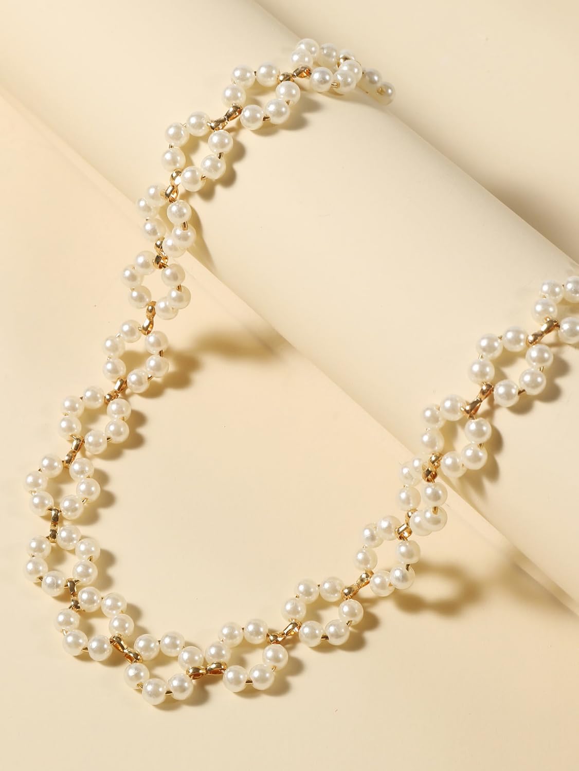 Shining Diva Fashion Pearl Choker Necklace for Women - Elegant Layered Chain Pendant Collar Jewelry Gift for Girls | Perfect for Parties, Weddings & Date Nights (14633np)