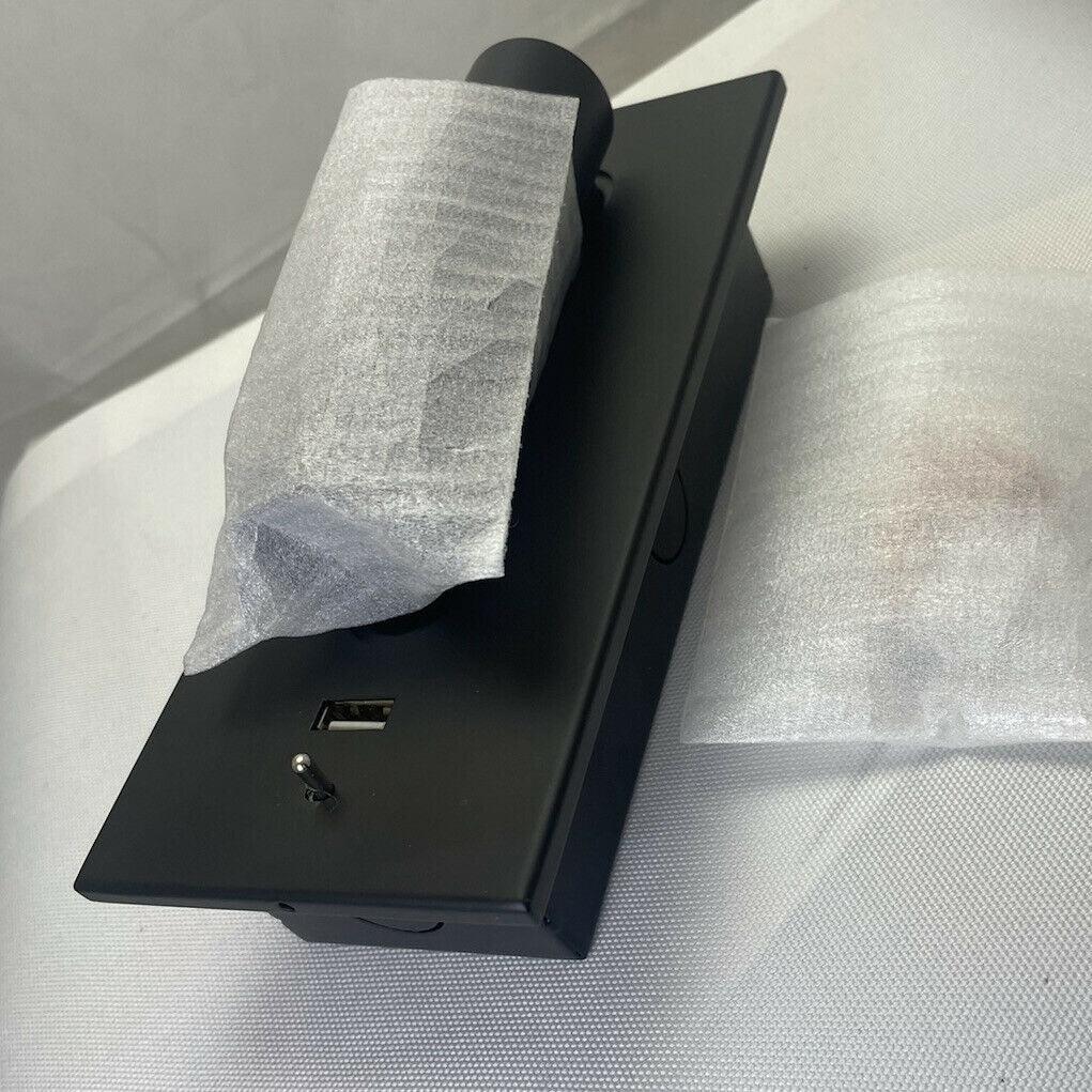 Black USB Wall Light for Bedroom - Dimmable LED Night Light with Touch Control, Perfect for Bedside, Nursery, Hallway & Bathroom Nighttime Use