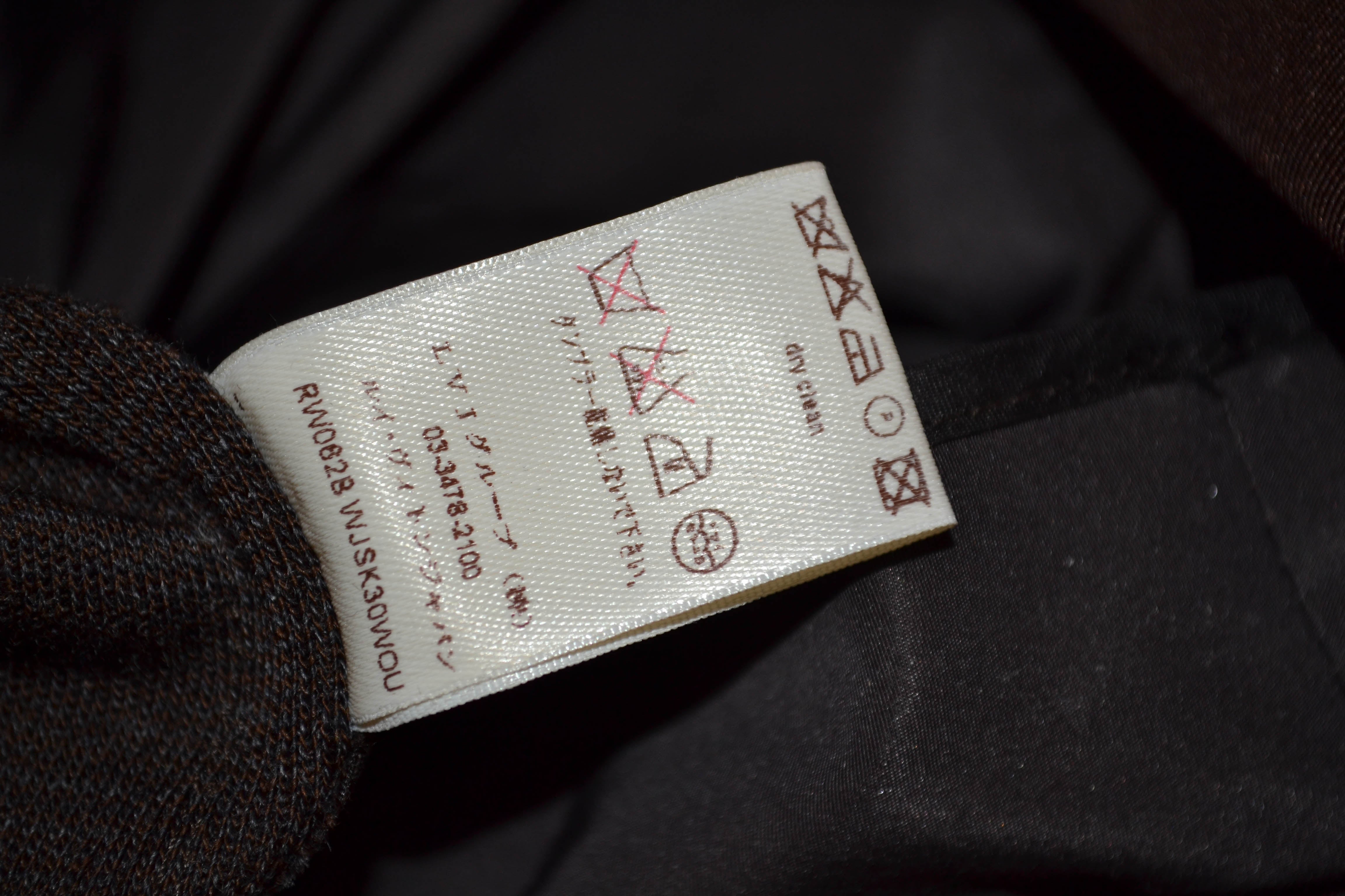Authentic Louis Vuitton Dark Brown Pleated Wool Midi Skirt Size 36 | Women's Luxury Winter Fashion for Skiing & Holiday Parties