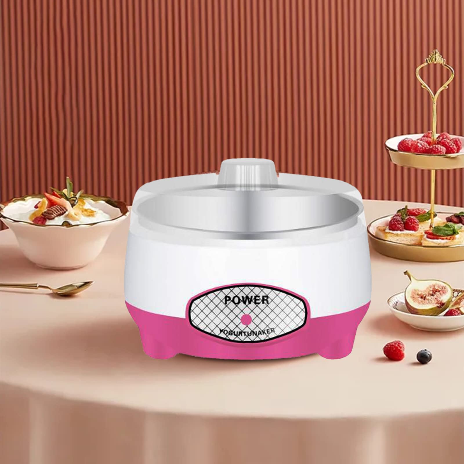 Premium Stainless Steel Electric Yogurt Maker - Portable Homemade Greek Yogurt, Cheese & Natto Machine - Perfect for Kitchen, Camping & Healthy Snacks