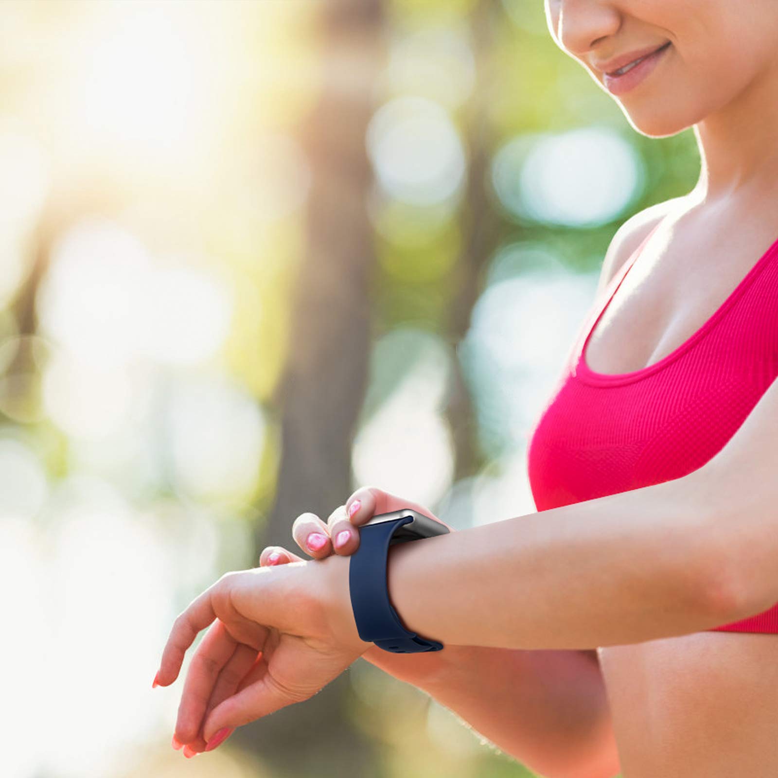 Premium Sport Bands for Apple Watch 38mm 40mm 41mm 42mm 44mm 45mm 49mm - Soft Silicone Waterproof Strap Compatible with iWatch Ultra 2 Series 9/8/7/6/5/4/3/2/1 & SE - Unisex Design for Men & Women - Perfect for Workouts, Swimming & Everyday Wear