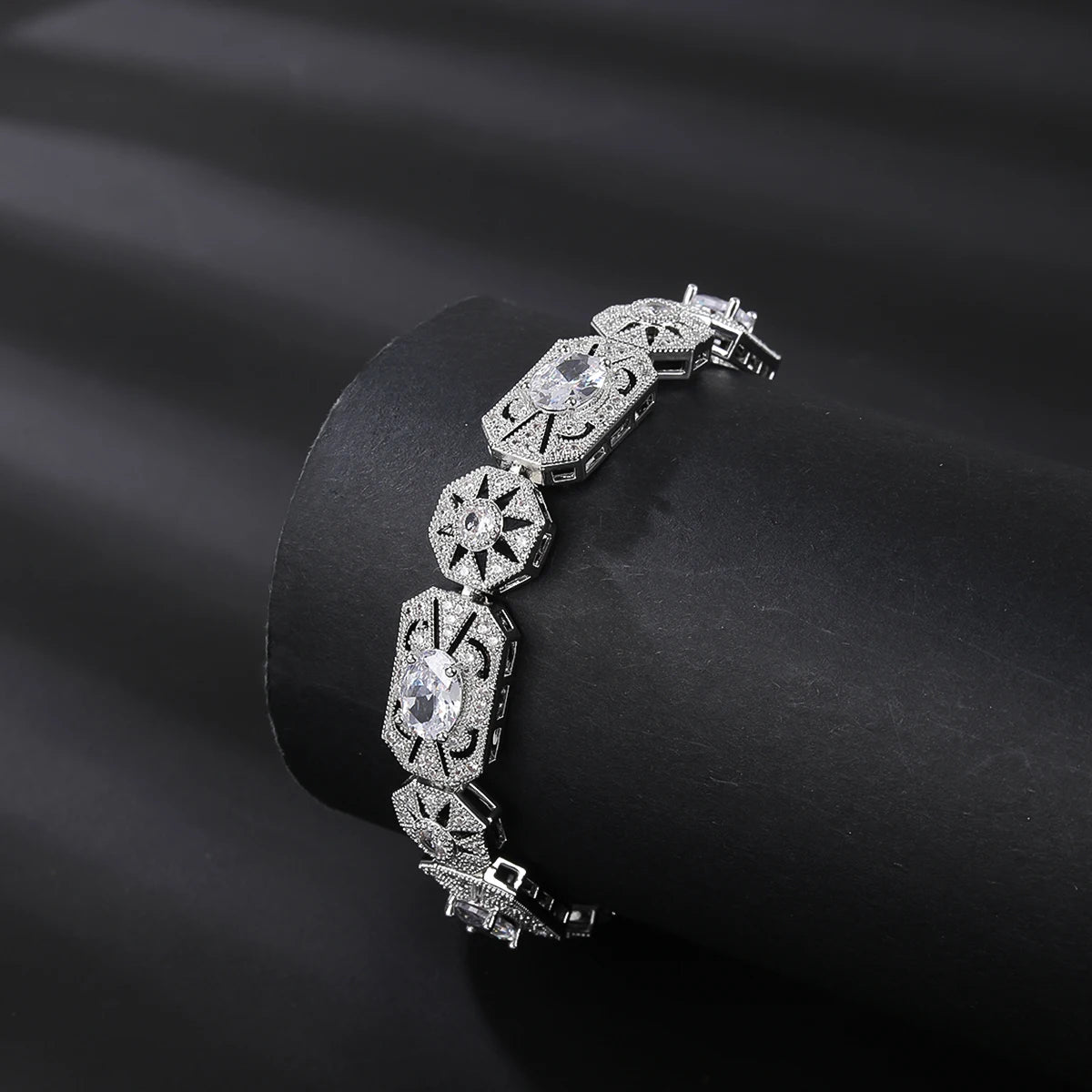 4 Colors Cubic Zircon Chain Bracelet for Women - Elegant Wedding Party Jewelry Gift - Perfect for Brides, Anniversaries & Special Occasions