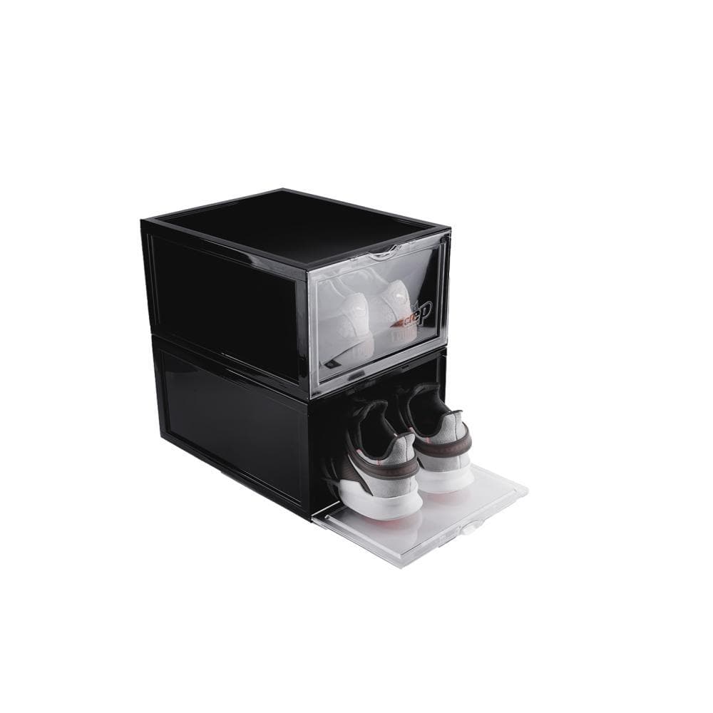 CREP PROTECT CP CRATES Sneaker Storage Box - Black | Stackable Shoe Organizer for Sneakerheads & Collectors | Perfect for Closet, Bedroom, or Office Organization