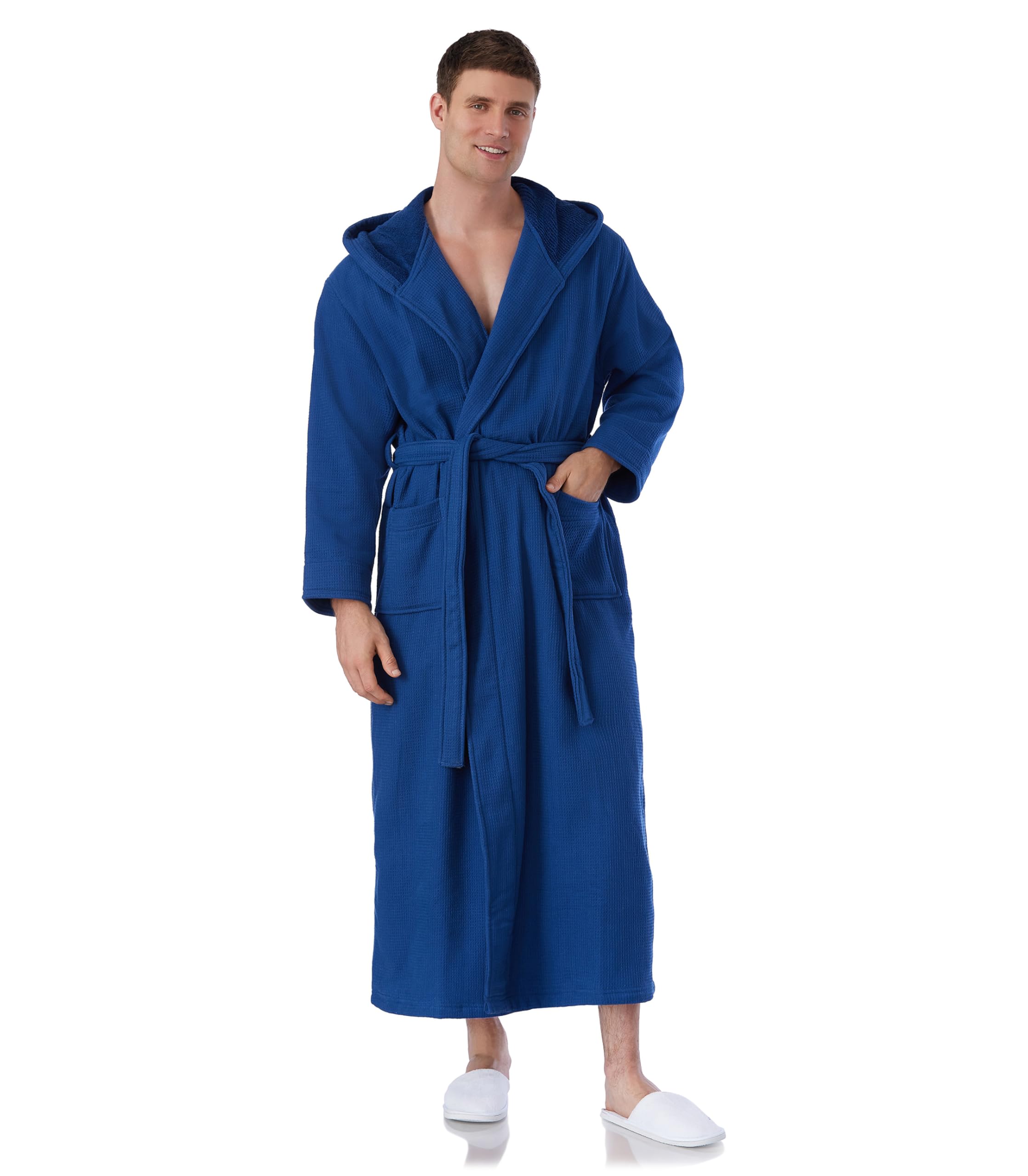 Soft & Cozy Hooded Waffle Terry Bathrobe for Women - Luxury Spa Robe with Pockets - Perfect for Relaxing at Home, Lounging & Post-Shower Comfort
