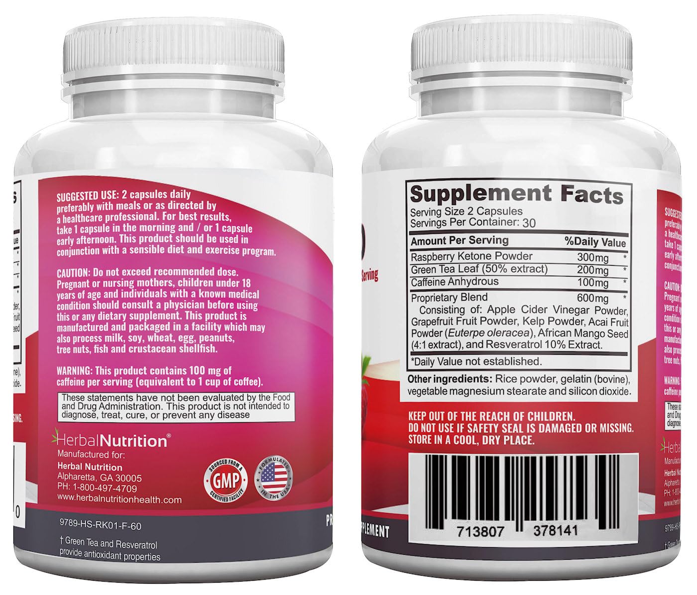Raspberry Ketones Complex 120 Capsules (2 Pack) - 1200mg per Serving with African Mango, Apple Cider Vinegar, Green Tea, Resveratrol, Acai Fruit, Kelp & Grapefruit - Premium Weight Management Supplement for Metabolism Boost & Natural Fat Burning - Perfect for Keto Diet & Fitness Routines