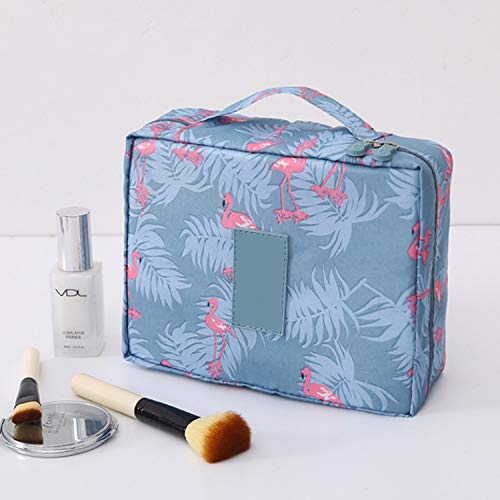 ASUVI Waterproof Makeup Bag - Travel Cosmetic Organizer with Flamingo Design, Perfect for Daily Use & On-the-Go Beauty Essentials | Compact Makeup Case for Women, Ideal for Travel, Gym & Work