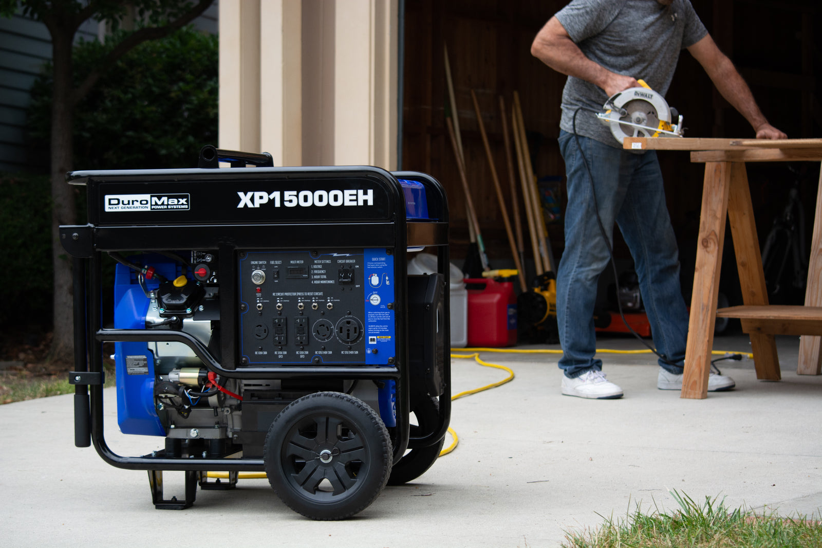 15,000W Dual Fuel Portable Generator - Gas & Propane Powered - Backup Power for Home, Camping & Emergency Use