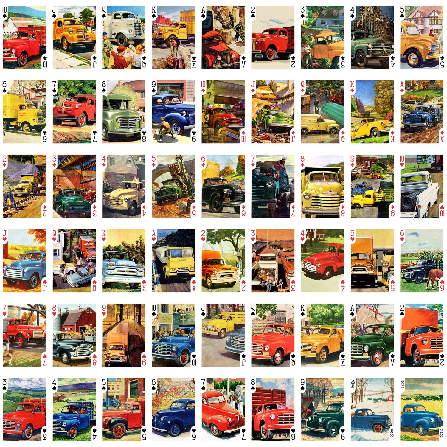 Vintage Retro Classic American Truck Playing Cards - 54 Unique Poker Deck with 50s & 60s Commercial Trucks Design | Perfect for Poker Nights, Card Games, Gifts & Collectors