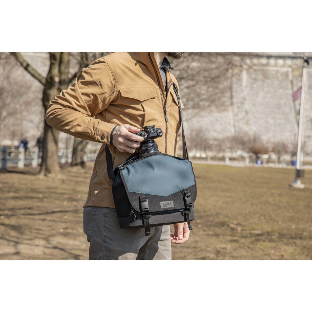Tenba Black 2-Section Hobo Handbag for Women & Men - Stylish Crossbody Shoulder Bag for Travel, Work & Everyday Use