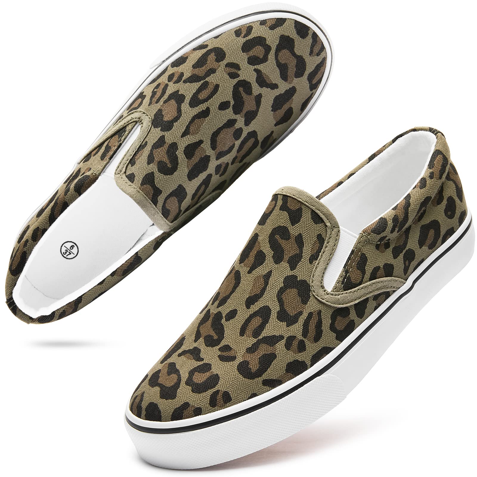 Women's Slip On Canvas Sneakers - Low Top Non Slip Casual Walking Shoes for Women | Comfortable & Lightweight for Everyday Wear, Work, Travel & Outings