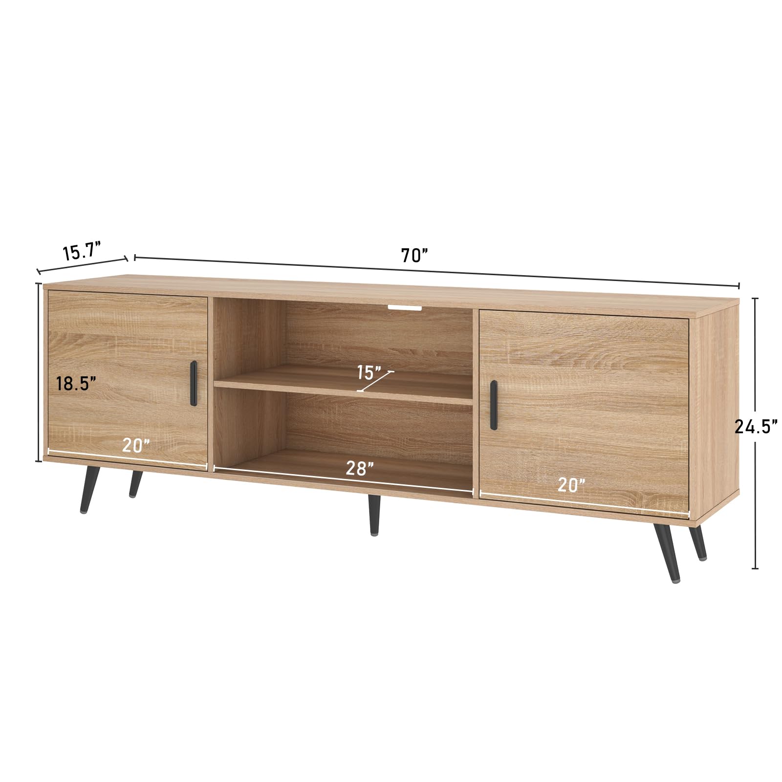 AUXSOUL Mid Century Modern TV Stand for 75 Inch TV - 70