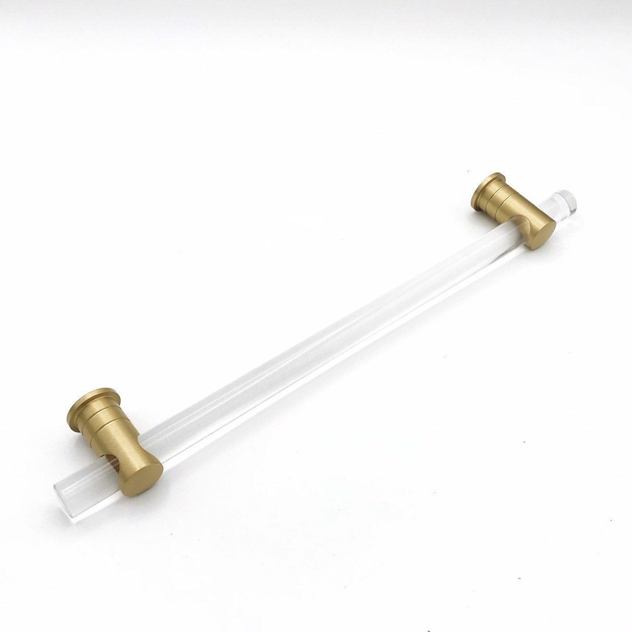 Lucite and Satin Brass Drawer Pulls & Cabinet Knobs - Vintage Style Hardware for Kitchen Cabinets, Dressers & Furniture (Set of 10) - Perfect for Home Renovation & DIY Projects