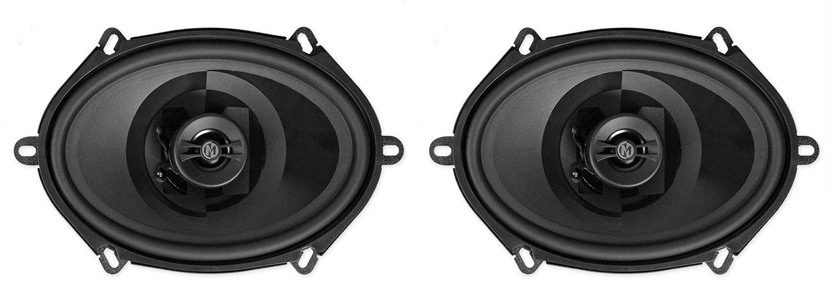 Memphis Audio PRX57 5x7 or 6x8 80W Car Speakers with Pivot Tweeters + Rockville Rockmat RM12-B 12 Sq Ft Sound Deadening Kit – Upgrade Your Car Audio System for Clearer Bass and Reduced Road Noise