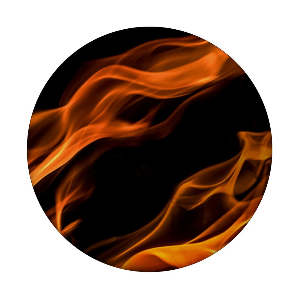 Flames Black Red PopSockets Standard PopGrip - Fire Heat Design with Warmth | Perfect for Phones, Tablets & Laptops - Stylish Grip for Everyday Use