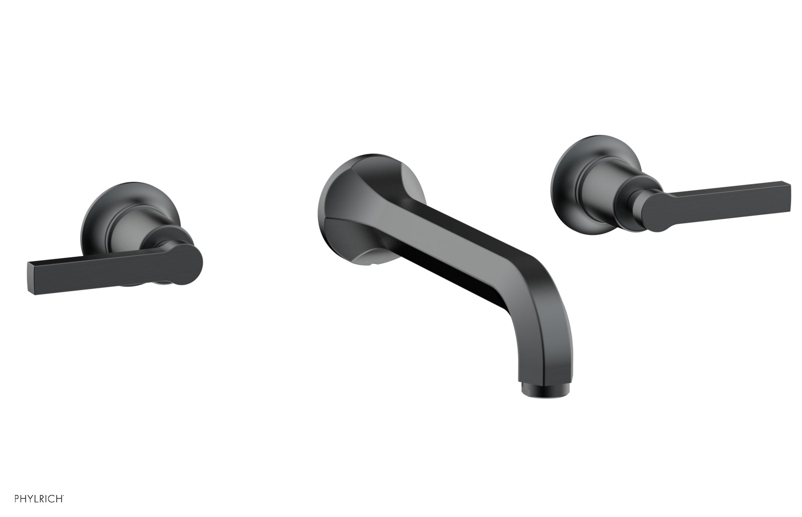 HEX MODERN Wall Mount Lavatory Faucet Set with Lever Handles - Model 501-12 - Perfect for Bathroom Sink, Powder Room & Guest Bath Installation