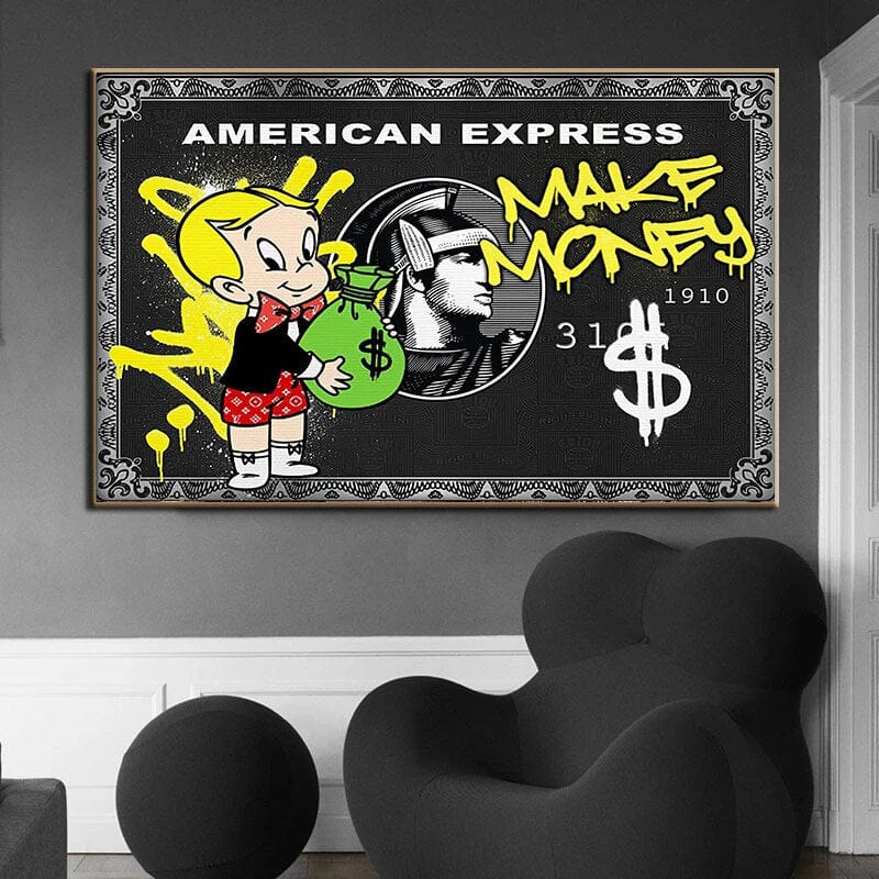 American Express Make Money Guide - Financial Success Tips for Wealth Building | Perfect for Home Office & Motivational Wall Art