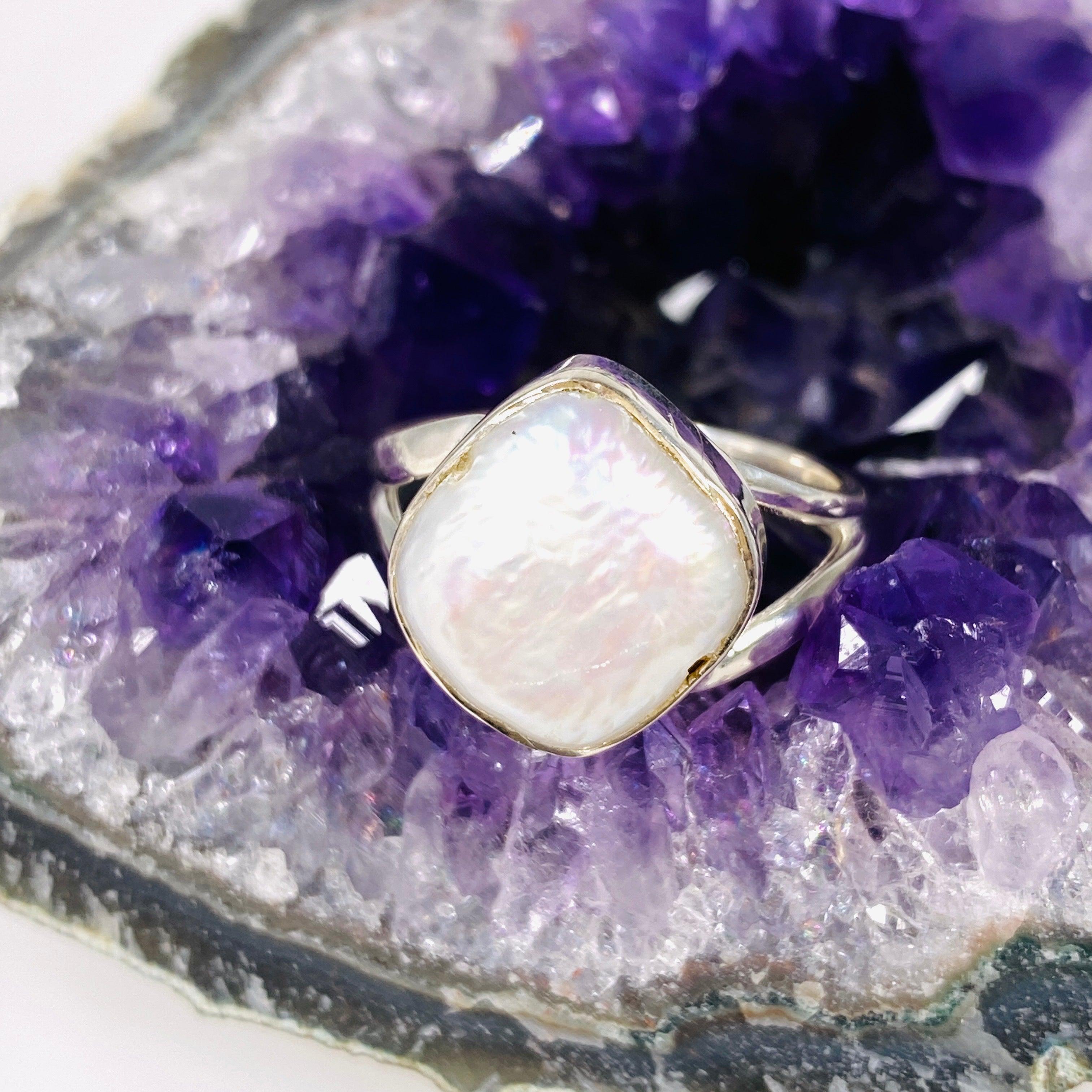 Elegant Pearl Ring Size 8 - KRGJ2931 for Women | Perfect for Weddings, Parties & Special Occasions