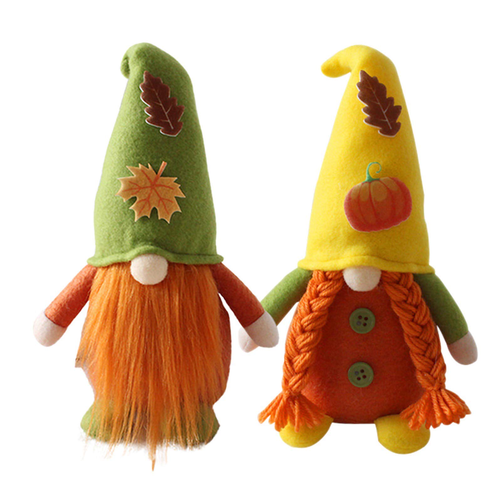 Handmade Faceless Dwarf Gnome Doll Set of 2 - Thanksgiving & Christmas Home Decor, Bedroom Ornaments, Holiday Gift for Home & Party Decoration