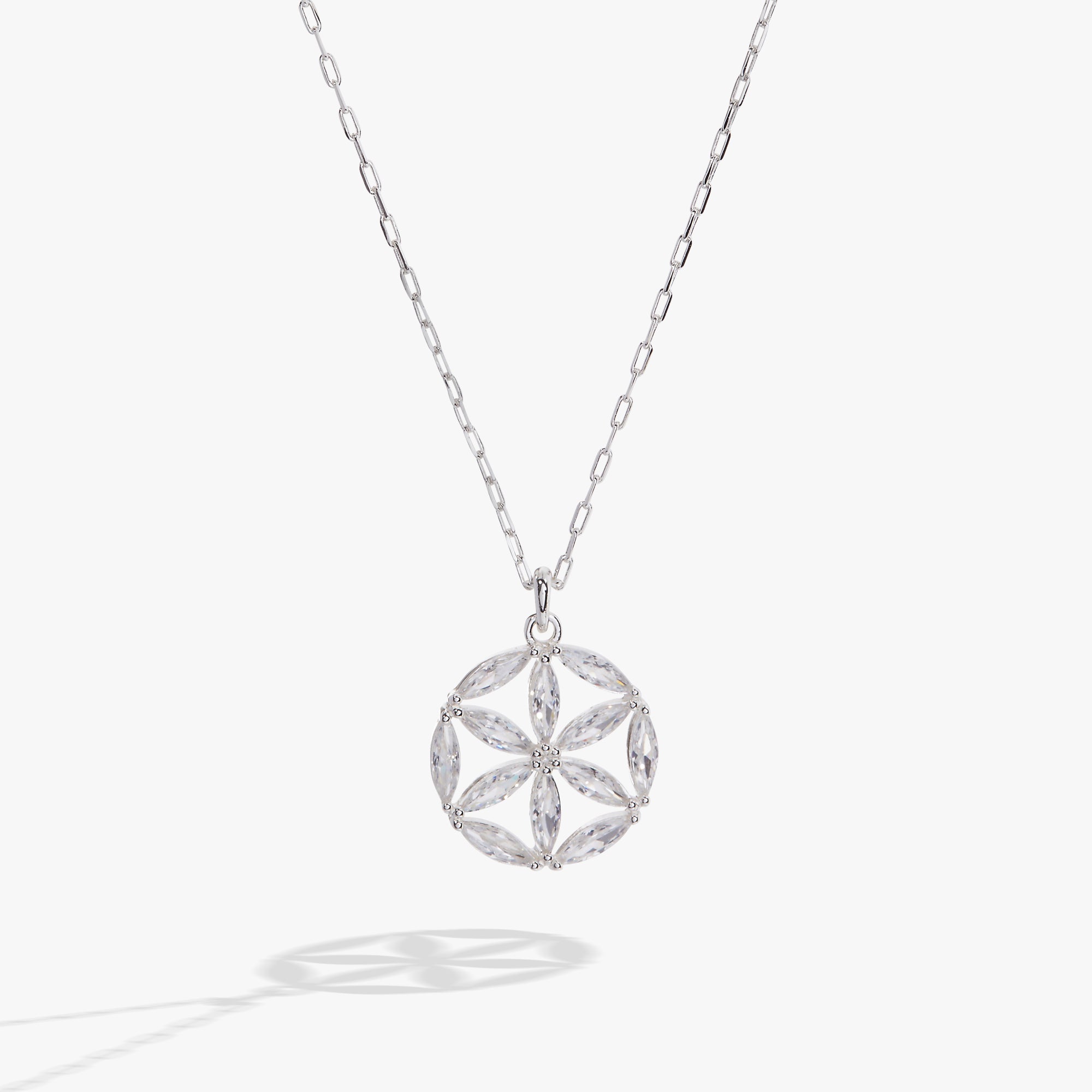 Faith and Family Rosette Pendant Necklace - Elegant Religious Jewelry for Women - Perfect for Church, Weddings & Special Occasions