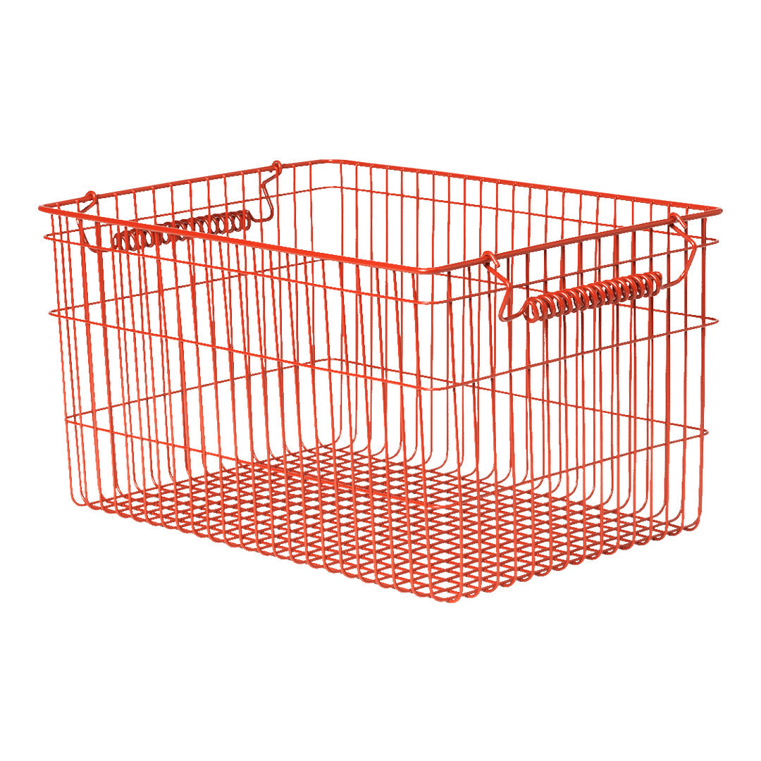 Stackable Storage Baskets Set of 2 - Organize Home, Office & Nursery - Perfect for Shelves, Closets & Bathroom Organization