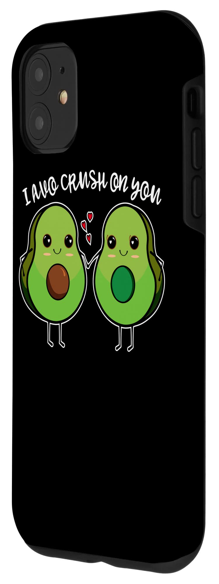 iPhone 11 Case - Funny Vegan Couple Design with Avocado 'Avo Crush On You' Valentine's Day Gift | Perfect for Couples, Eco-Friendly Lovers & Valentine's Gifts
