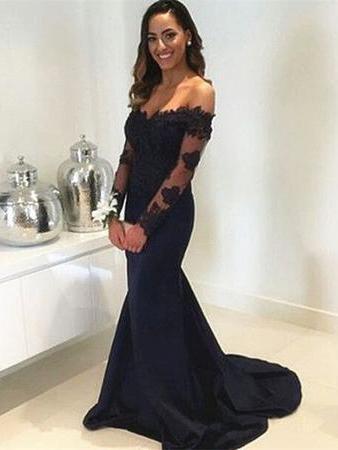 Elegant Burgundy Long Sleeve Lace Mermaid Bridesmaid Dress - WG290 | Perfect for Weddings, Formal Events & Evening Parties