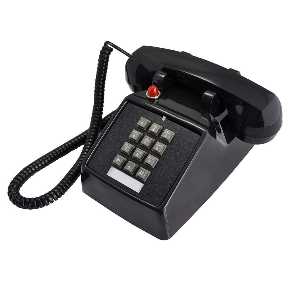Vintage Rotary Dial Retro Phone - Corded Landline Telephone for Home, Office, Hotel & Business (White) | Perfect for Bedside, Stairway, Corridor & Bathroom Use