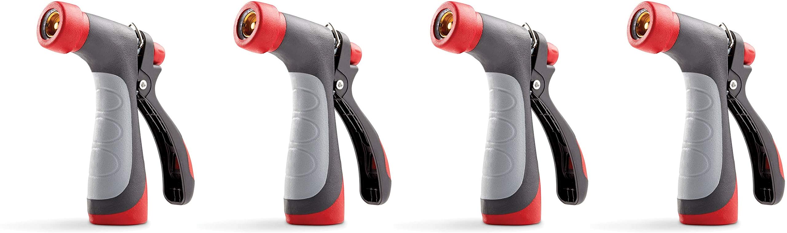 Gilmour 855012-1001 Hot Water Hose Nozzle 100 PSI 160°F Heavy Duty Spray Nozzle Set (4 Pack, Red & Black) for Gardening, Car Washing & Outdoor Cleaning