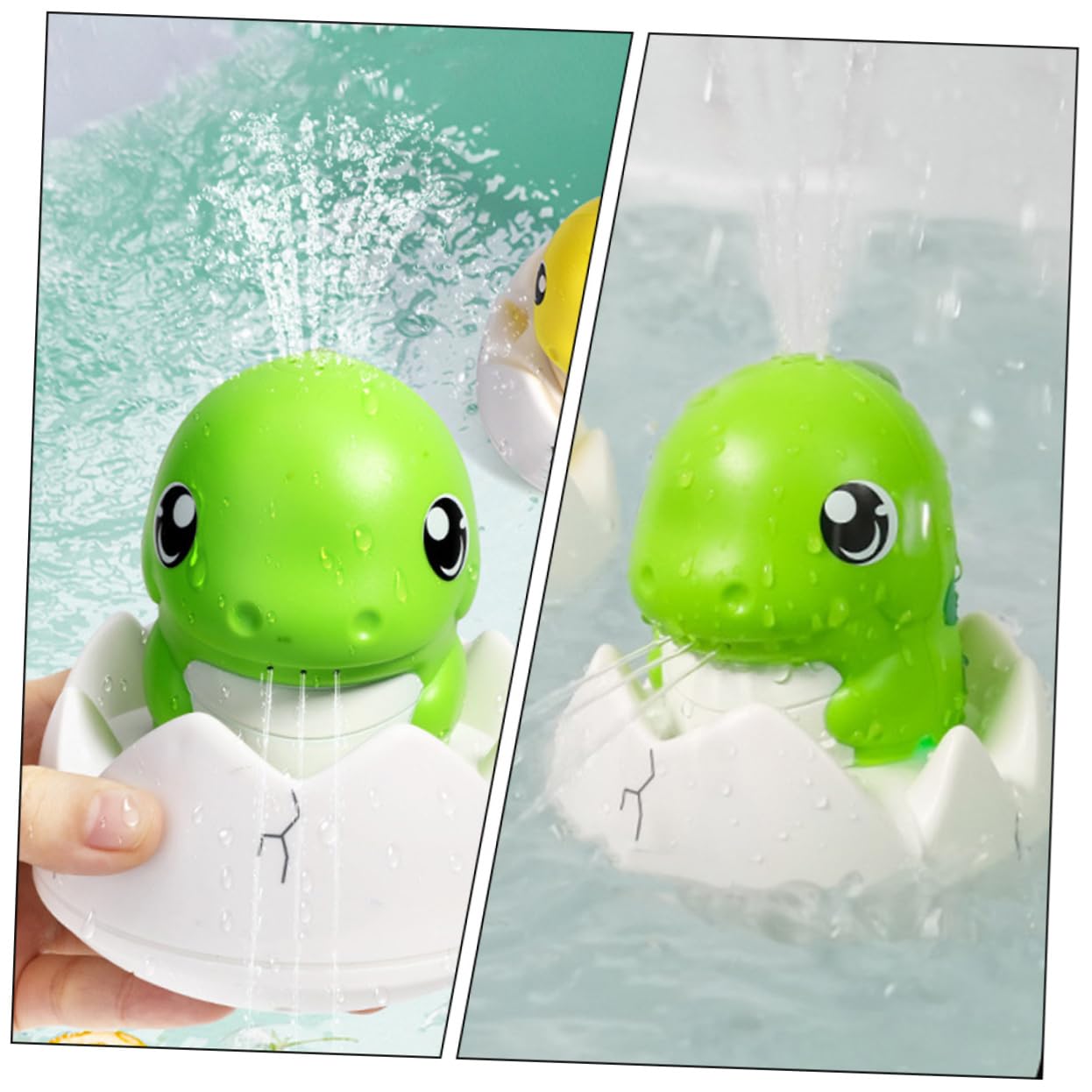 2 Pack Dinosaur Bath Toys for Kids - Light Green Bathtub Toys with 1200mAh Battery, Fun Water Play for Toddlers & Children - Perfect for Bath Time, Pool Parties & Sensory Play