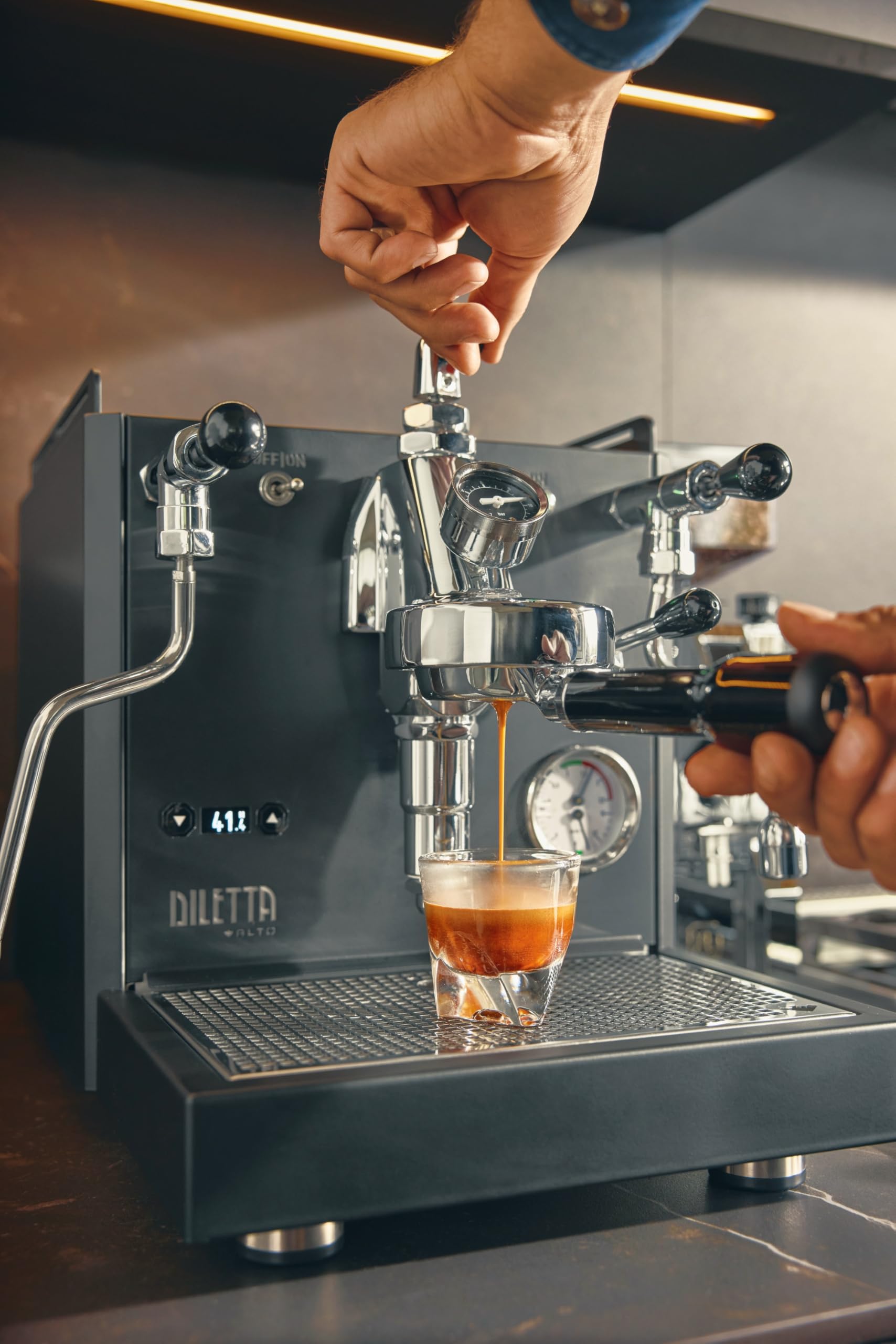 Diletta Alto Dual Boiler Espresso Machine with PID Temperature Control & Flow Adjustment | Professional Stainless Steel Coffee Maker with Shot Timer & Adjustable OPV | Perfect for Home Baristas & Coffee Shops