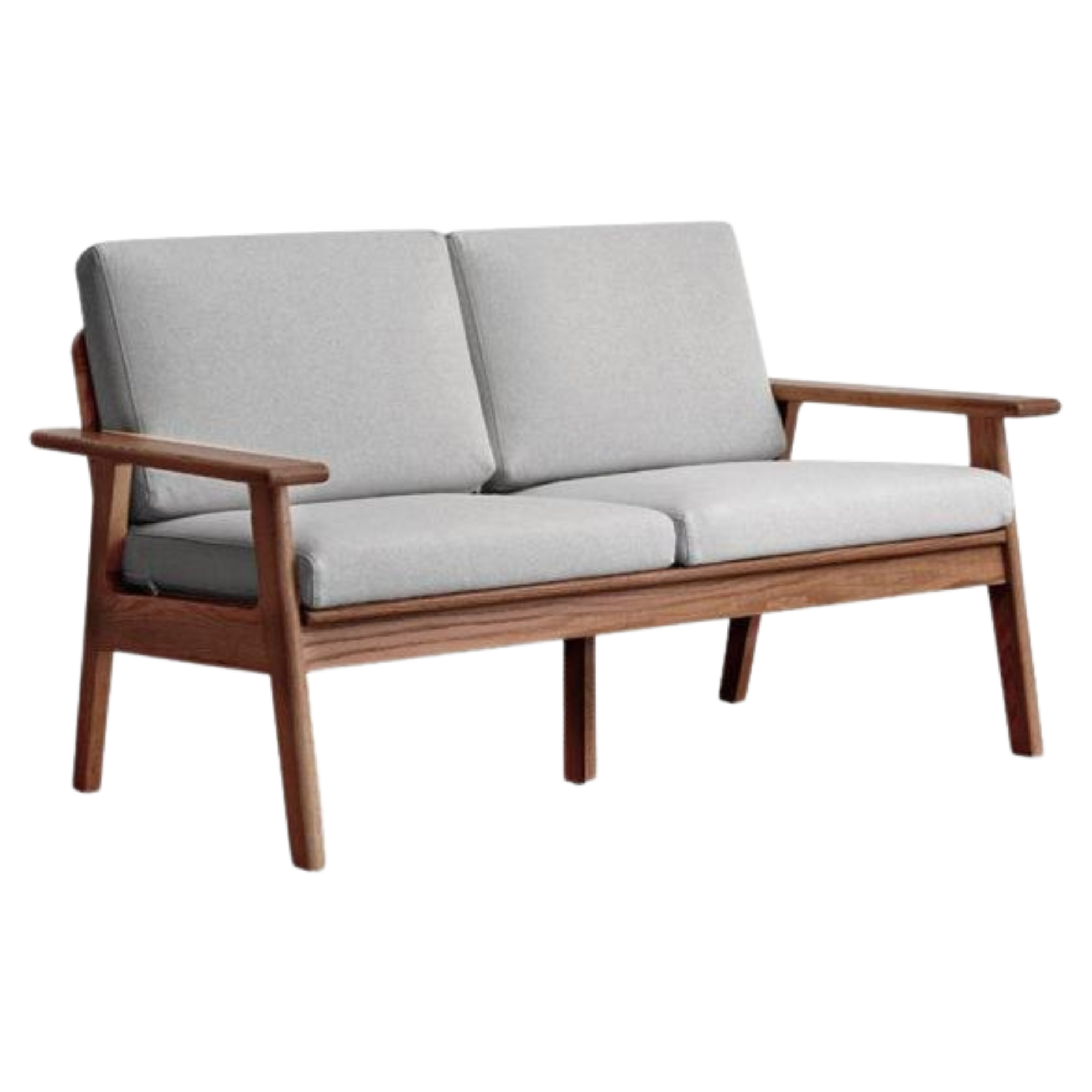 Japanese Style 3-Seater Fabric Sofa - Solid Oak & Pine Wood Frame - Perfect for Living Room, Lounge, or Zen Home Decor