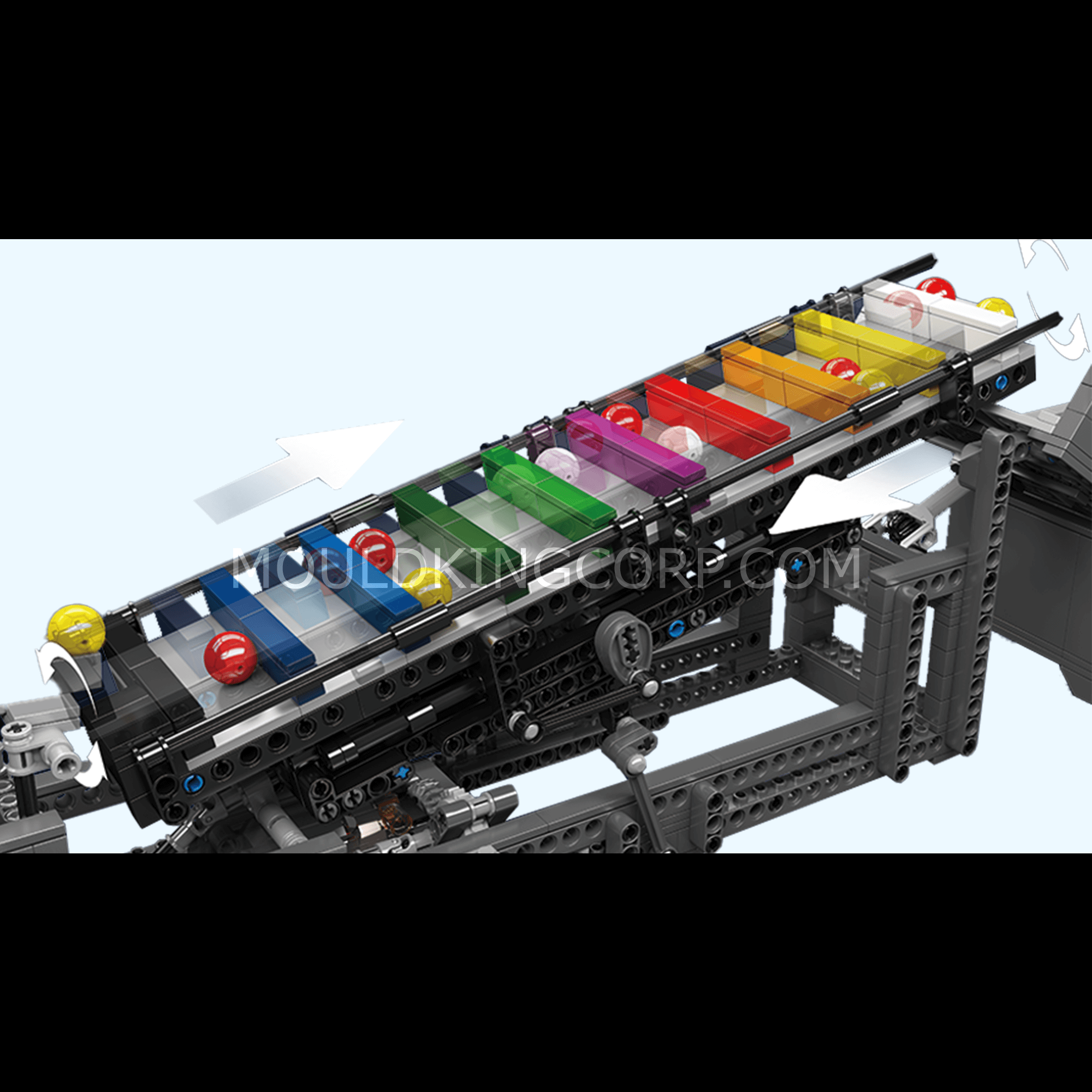 MOULD KING 26009 Motorized Rainbow Stepper II Building Set - 1,281 Piece STEM Educational Toy for Kids & Adults | Creative Construction Kit for Home, School & Office Play