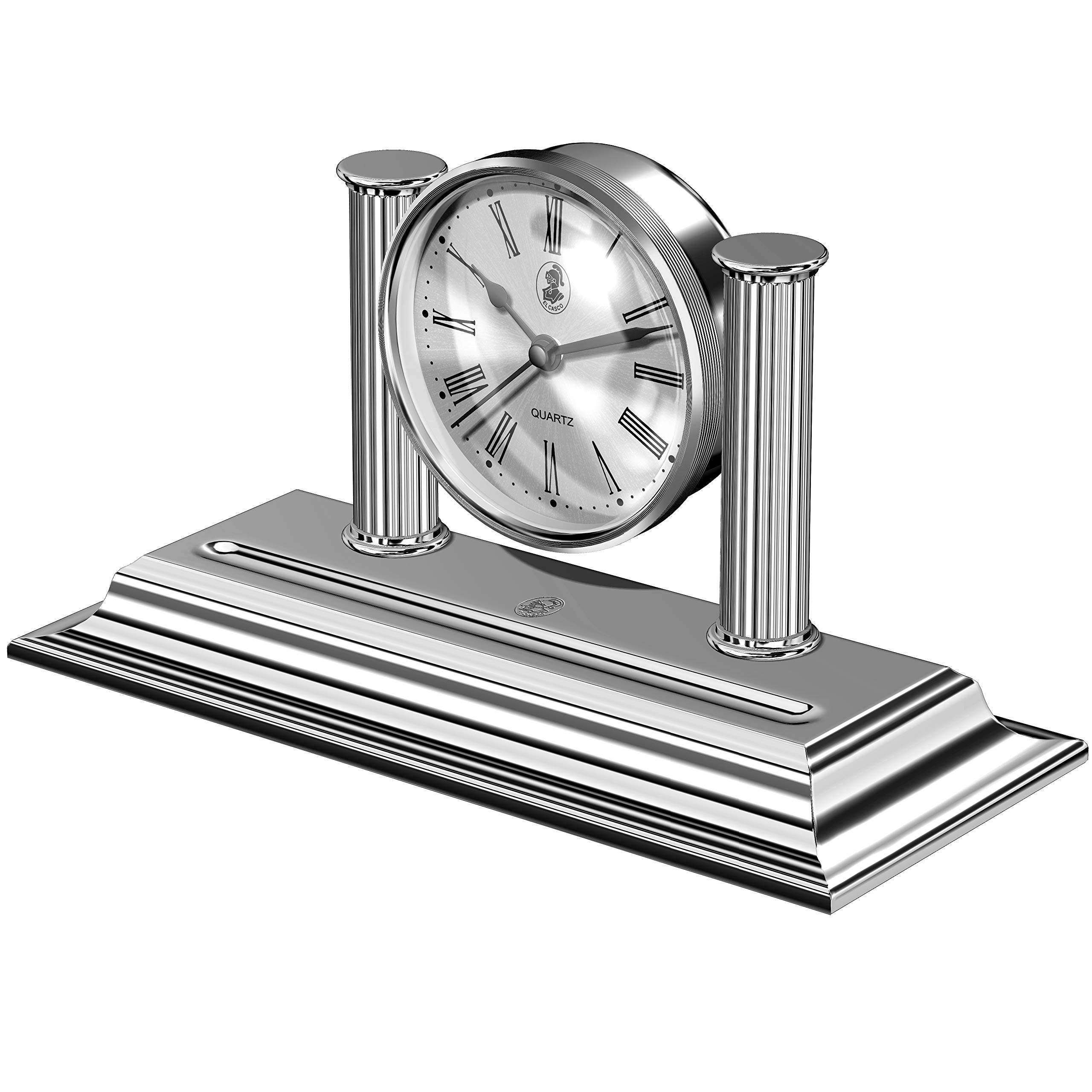 Elegant M662 Desk Clock with Pen Holder - Shiny Chrome Trim for Office, Study & Home Decor | Perfect Gift for Professionals & Students