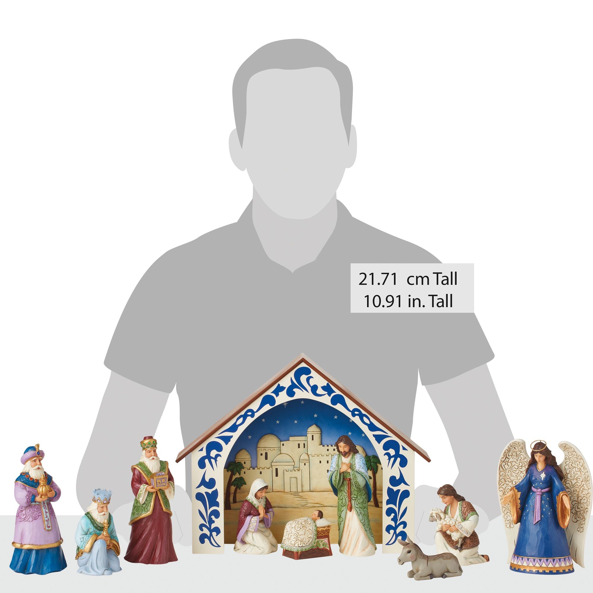 10 Piece Nativity Set Figurines - Handcrafted Christmas Manger Scene for Home Decor, Holiday Display & Gift Giving