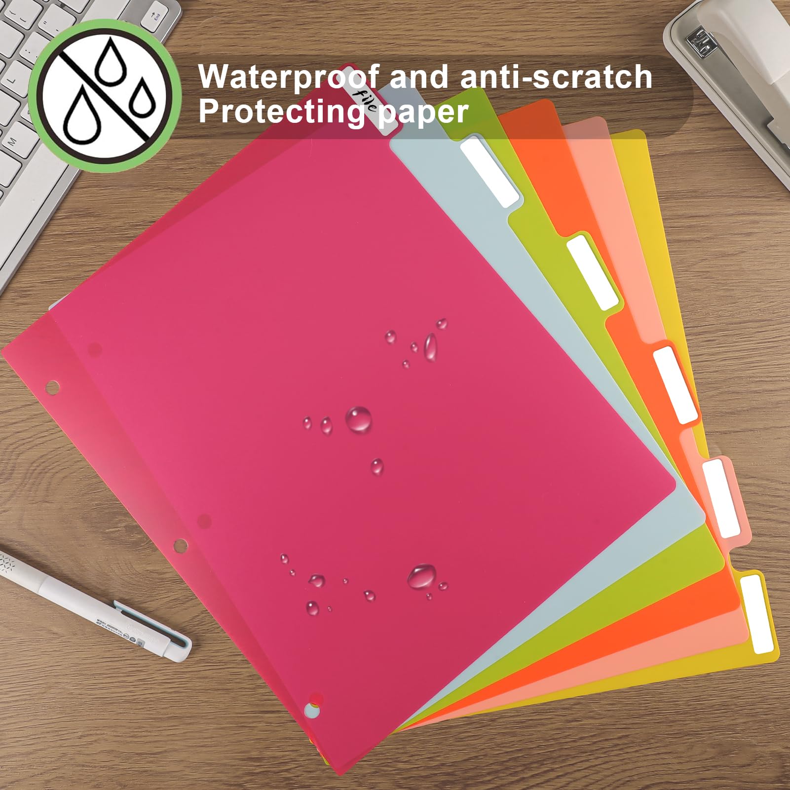 12-Piece Colorful Plastic Tab Dividers for 3-Ring Binders - 2 Sets of 6 Tabs, Durable Page Organizers for School, Office & Home Filing Systems - Perfect for Notebooks, Presentations & Document Organization
