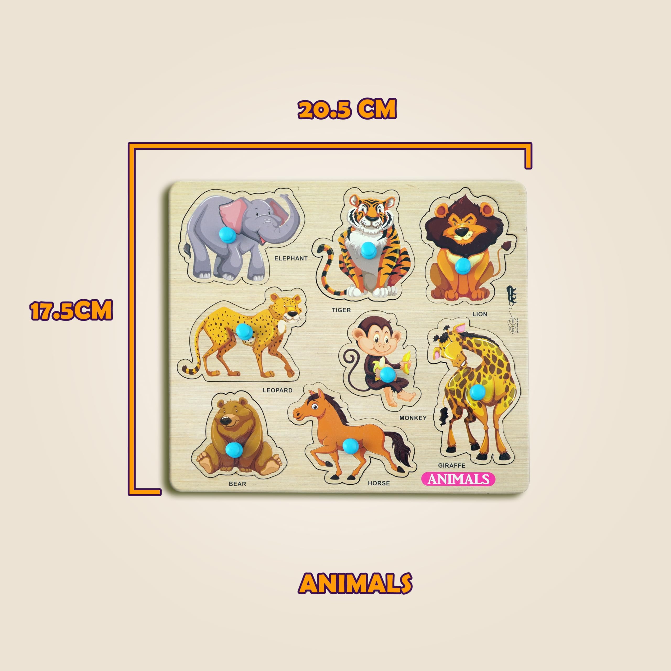 XH TOYS Montessori Wooden Animal Puzzle - Educational Learning Toy for Toddlers Ages 2-6, Preschool Classroom & Homeschool STEM Activity - Jungle Safari Theme Puzzle Board for Boys & Girls (12-Piece Set) - Perfect for Birthday Gifts, Early Childhood Development & Sensory Play