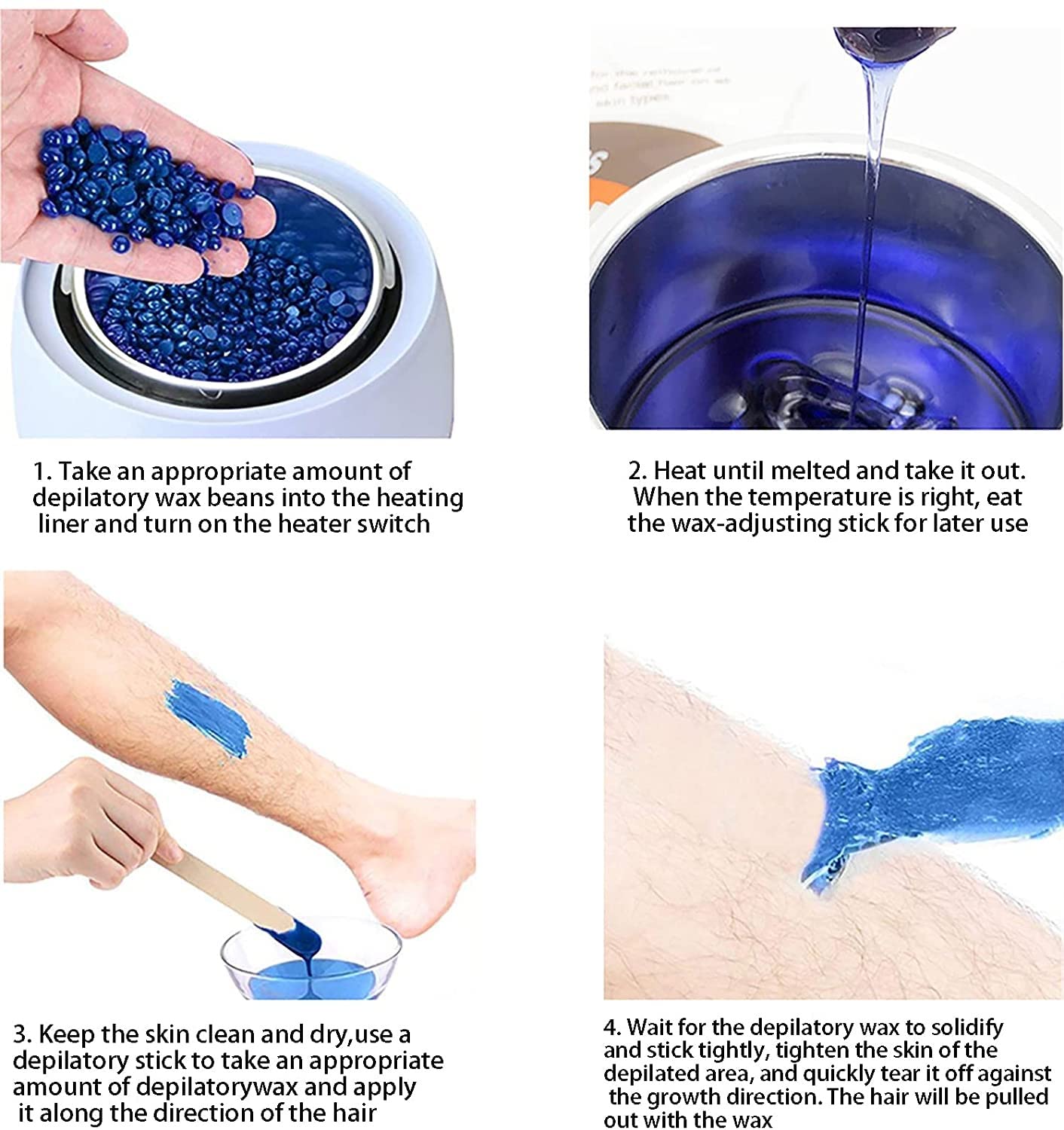 Portable Electric Wax Warmer Kit for Hair Removal - Facial & Body Waxing Heater with Melting Pot for Women, Men & Girls | Home Spa & Self-Waxing Solution (Black) | Perfect for DIY Hair Removal, Smooth Skin Care & At-Home Waxing Treatments