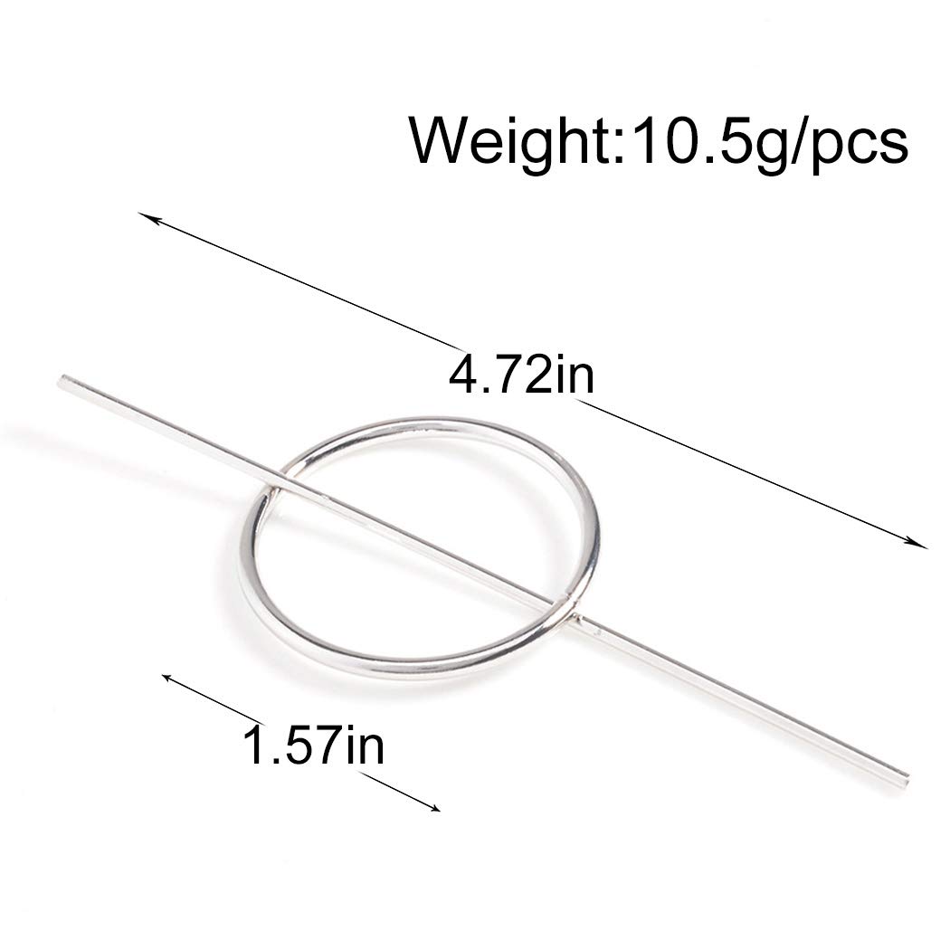 Dreamyn Round Hair Clips - Hollow Circle Hair Barrettes for Women - Fashion Geometric Hairpins - Minimalist Hair Accessories & Jewelry (Silver) - Perfect for Office, Party & Everyday Wear