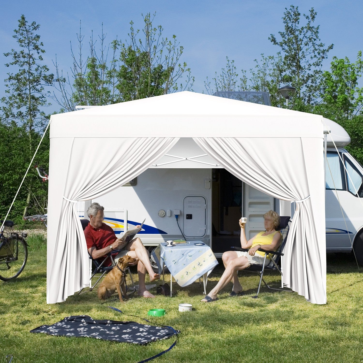 Yaheetech 10x10ft Pop Up Canopy Tent with Removable Sidewalls - Waterproof Outdoor Shelter for Camping, Beach, Picnic, Backyard Parties and Events