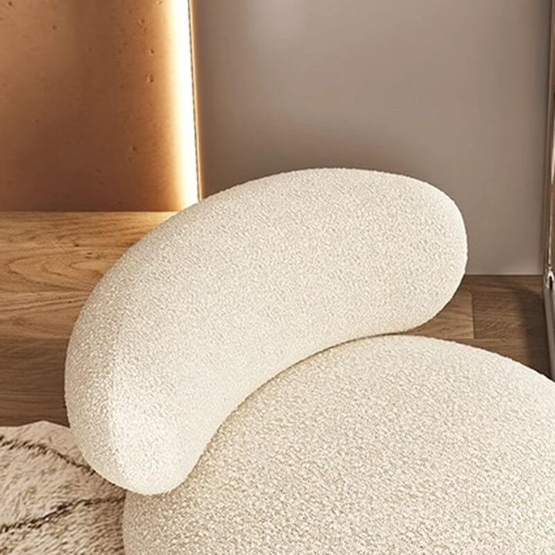Modern Beige Accent Chair with Ottoman - Solid Color Fixed Back Lounge Chair for Living Room, Bedroom or Office - Comfortable Reading Chair with Footrest