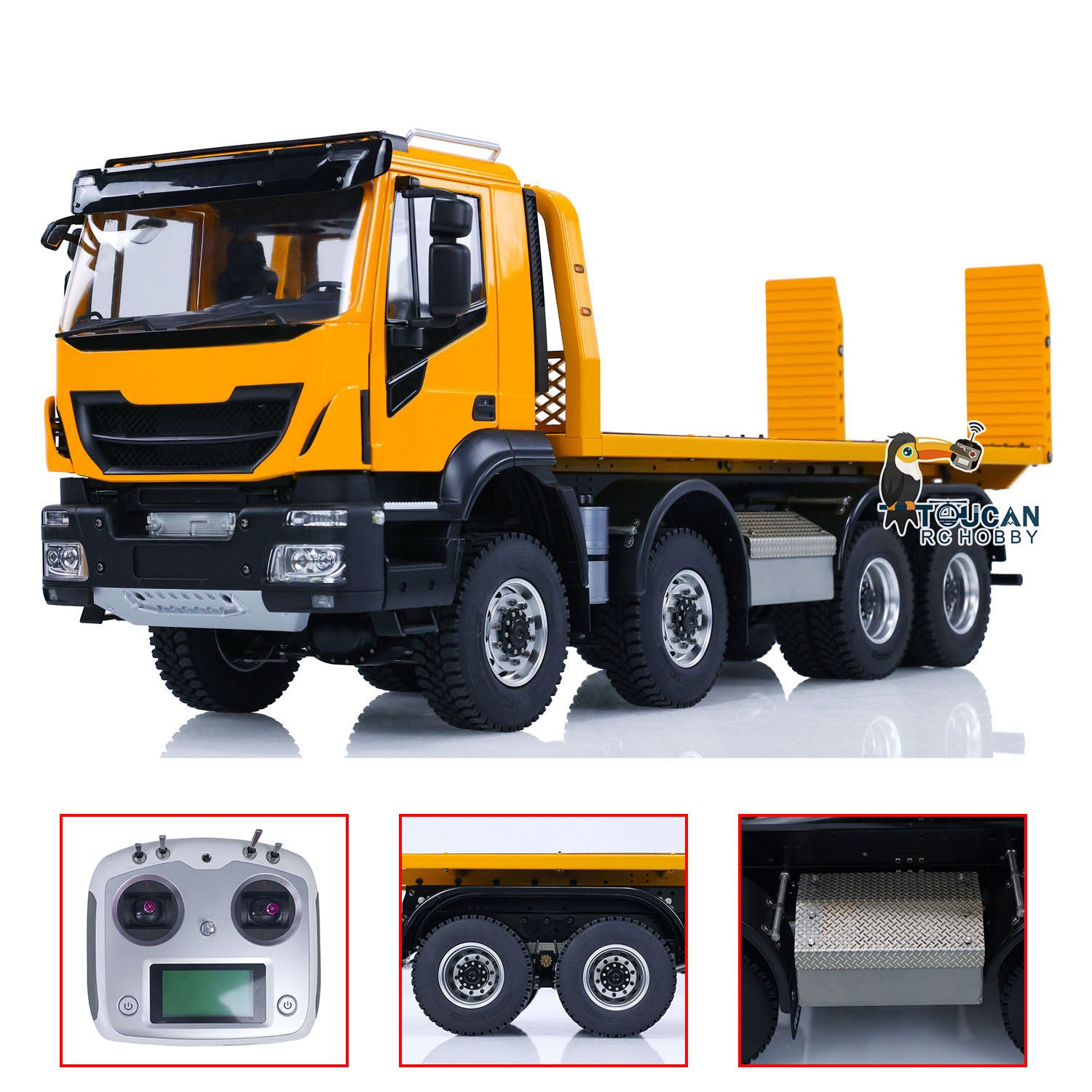 1/14 Scale 8x4 Metal RC Hydraulic Wrecker Truck - Remote Control Rescue Vehicle Toy Car with Realistic Simulation | Perfect Gift for Kids & Adults | Ready-to-Run (PNP) | Ideal for Indoor Play, Outdoor Adventures & RC Hobby Collections