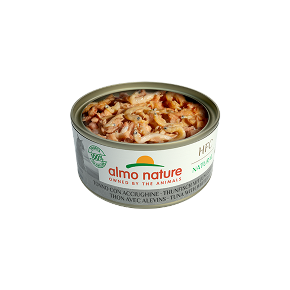 Premium HFC Natural Tuna & Whitebait Wet Cat Food - Grain-Free, High Protein Cat Treats for Adult & Senior Cats - Perfect for Mealtime, Training Rewards & Weight Management