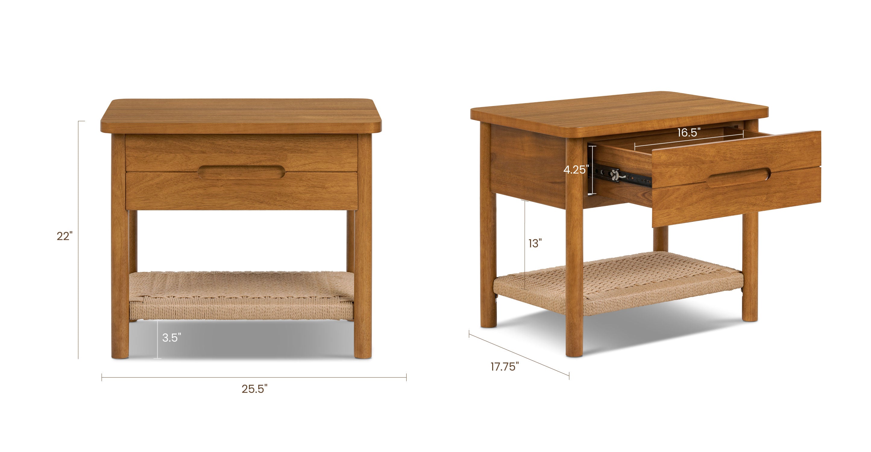 Modern Wooden Nightstand with Drawer - Stylish Bedside Table for Bedroom, Living Room, or Guest Room - Perfect for Storing Books, Lamps, and Bedroom Essentials