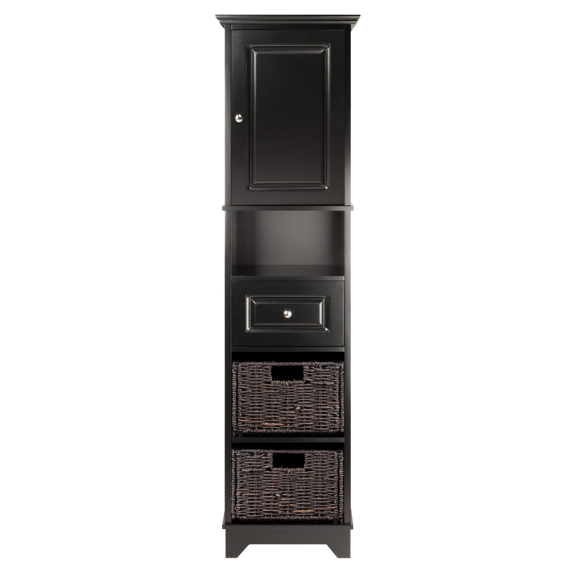 Winsome Wyatt Black Storage Cabinet - Modern Organizer for Home, Office, and Living Room