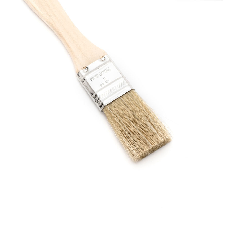 1.5 Inch Wide Flat Paint Brush with Natural Bristles & Wooden Handle - Perfect for Oil, Acrylic Painting & DIY Home Decor Projects