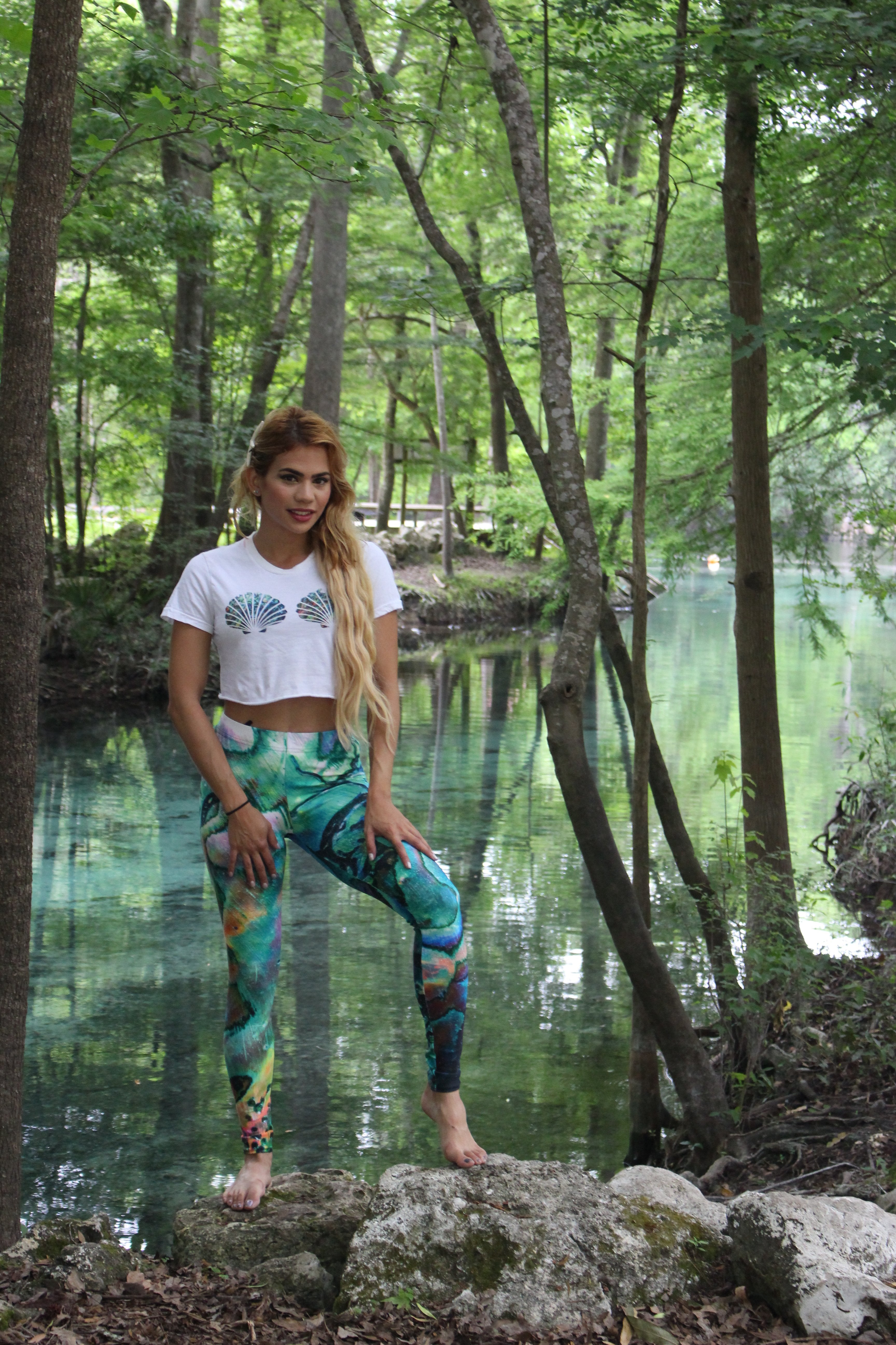 Premium Abalone Mermaid Print Yoga Pants - High Waisted Seamless Workout Leggings for Women - Perfect for Yoga, Gym, and Beach Fashion